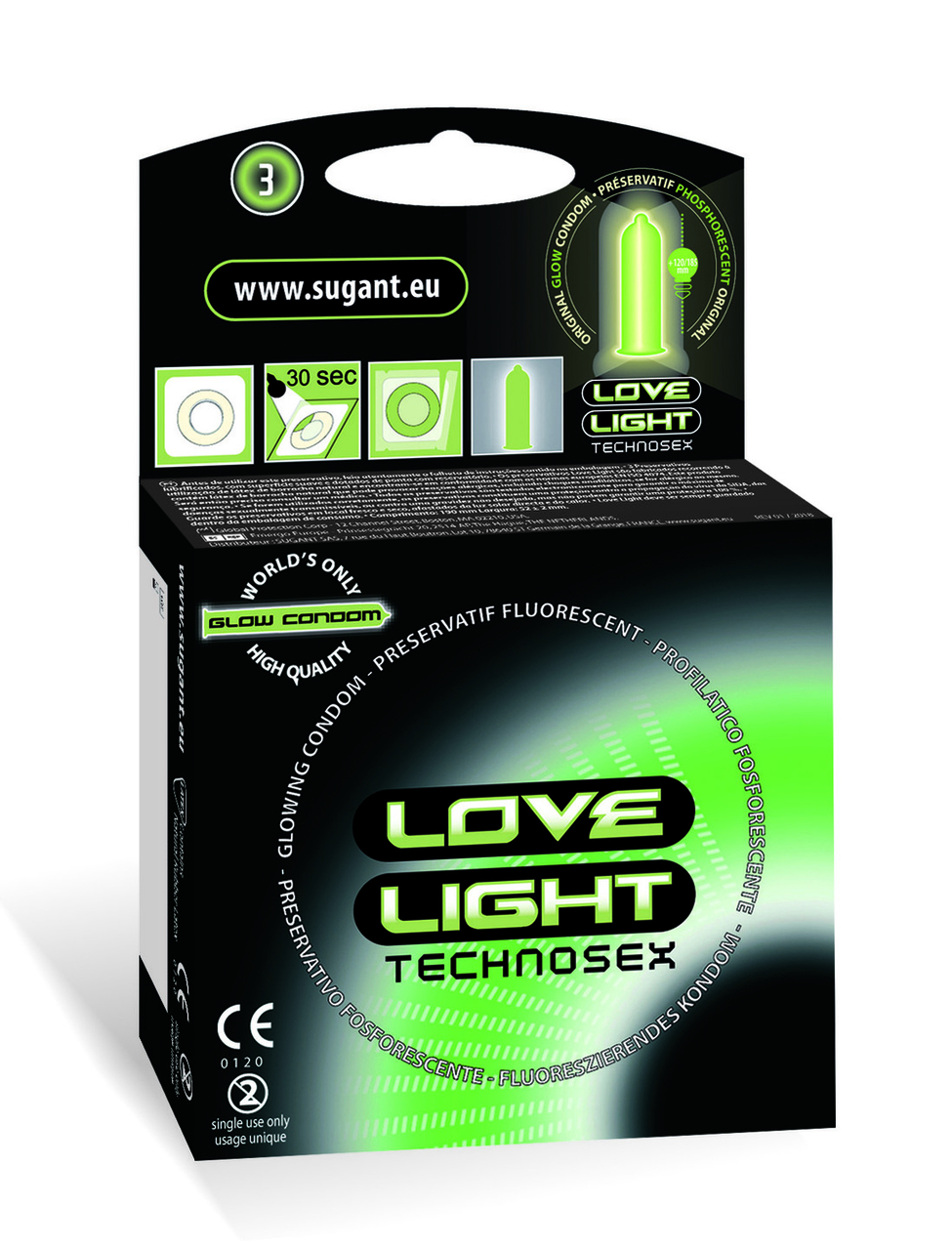 Love Light lichtgevend condoom 3 stuks - moreamoreshop